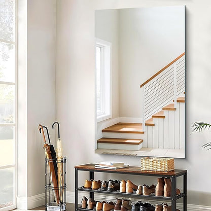 Frameless Mirror, 60x36 Large Bathroom Mirrors for Wall, Upgraded Shatterproof Rectangle Vanity Mirror Over Sink with Polished Edge for Bathroom,Bedroom,Living Room and Entryway