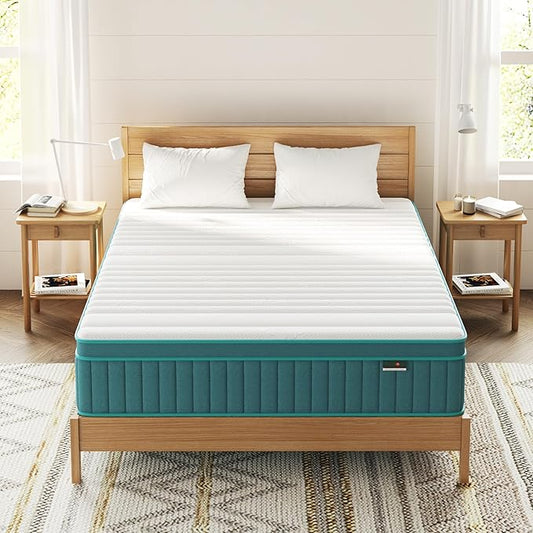 Firm Queen Mattress, 14 Inch Cooling-Gel Memory Foam & Pocket Spring Hybrid Mattress,Firm Feel,Bed Mattresses in a Box, CertiPUR-US Certified