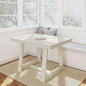 Plank+Beam 48 Inch Farmhouse Dining Table, Rustic Solid Wood Kitchen Table, Dinner Table for Dining Room, Home Office Furniture, White Sand Wirebrush