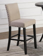 Roundhill Furniture Biony Fabric Bar Stools with Nailhead Trim (Set of 2), Tan
