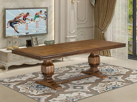 Luxe by East West Furniture - LKT-AWA-TP - a Dining Table with Removable Rectangular Tabletop – Antique Walnut