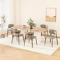 Dining Chairs Set of 6, Ergonomic Fabric Upholstered Seating with Wood Look Metal Legs and Anti Slip Pads, for Home and Restaurant Use, Camel