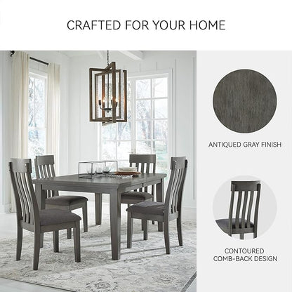 Signature Design by Ashley Hallanden Modern Slat Back 18.63" Dining Room Chair, Set of 2, Gray
