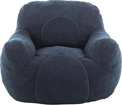 Furniliving Bean Bag Chair, Giant Bean Bag Chair Stuffed Floor Sofa for Adults Comfy Bean Bag Sofa with Back Support, Oversized Bean Bag Couch for Living Room Bedroom Dorm Office, Teddy, Dark Blue