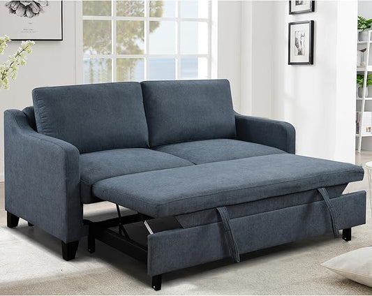 ERYE Modern 3-in-1 Sofa Loveseat Convertible Sleeper Sofabed, Queen Size Upholstered Love Seat Sofa Soft Cushion Daybed with Pull Out Sleeper Couch Bed for Living Room Home Apartment RV