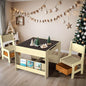 Joyooss Kids Table and Chair Set,4 in 1 Wooden Activity Toddler Table and Chairs Ages 3-7,2 in 1 Tabletop Drawing Reading Crafts Toddler Desk for Playroom,Kid Art Desk for Nursery Storage