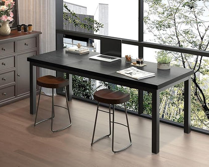 63 Inch Long Computer Desk, Home Office Desk, Modern Table for 2 Person Kids Student Gaming Computer Desk, Simple Office Table for Work,Craft, Writing, Studying, Etc., Black.