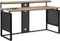 OSP Home Furnishings Ace Contemporary Modern Home Office Desk with Shelf, Rectangular with River Oak Finish
