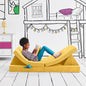 Yourigami Kids and Toddler Play Couch, Convertible Folding Sofa, Durable Foam Modular Design, Sunflower Yellow XL