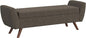 HomePop Modern Storage Bench with Wood Legs Home Décor|Bench with Storage for Living Room & Bedroom - Dark Brown Boucle