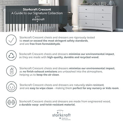 Storkcraft Crescent 4 Drawer Chest (Black) – GREENGUARD Gold Certified, Easy-to-Match Chest of Drawers for Nursery and Kids Bedroom, Dresser Organizer for Children’s Bedroom