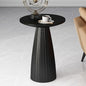 Black Pedestal Side Table 14.56'' Dia, Modern Accent End Table, Fluted Base Design, Minimalist Drink Table for Small Space Living Room, Bedroom