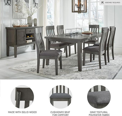 Signature Design by Ashley Hallanden Modern Slat Back 18.63" Dining Room Chair, Set of 2, Gray