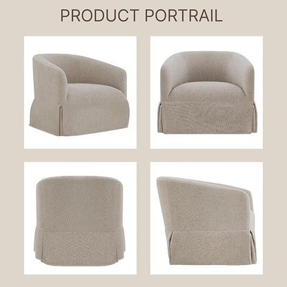 Swivel Accent Chair, 360 Degree Performance Fabric Armchair Modern Barrel Chairs Armchair for Living Room Bedroom Home and Office,Taupe