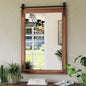 24x36 Inch Farmhouse Mirror for Bathroom, Brown Wood Framed Rustic Mirror, Rectangle Wall Decorative Mirrors for Entryway, Courtyard, Bedroom