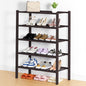 Smiry Shoe Rack, 5 Tier Thick Bamboo Shoe Organizer, Stackable Free Standing Wooden Shoe Storage Shelf for Closet, Entryway, Front Door Entrance, Brown