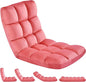 Yaheetech Floor Chair, Meditation Chair with Back Support Gaming Floor Lounger with 14 Adjustable Position for Adult, Pink