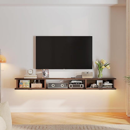 Floating TV Stand with 2 Doors,47'' Wall-Mounted TV Console,Floating TV Cabinet,Floating Console Shelf,Wall Mounted TV Cabinet(Walnut)