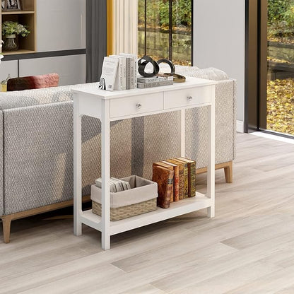TaoHFE Console Table, 39.4"x11.8"x31.5"(LxWxH), White