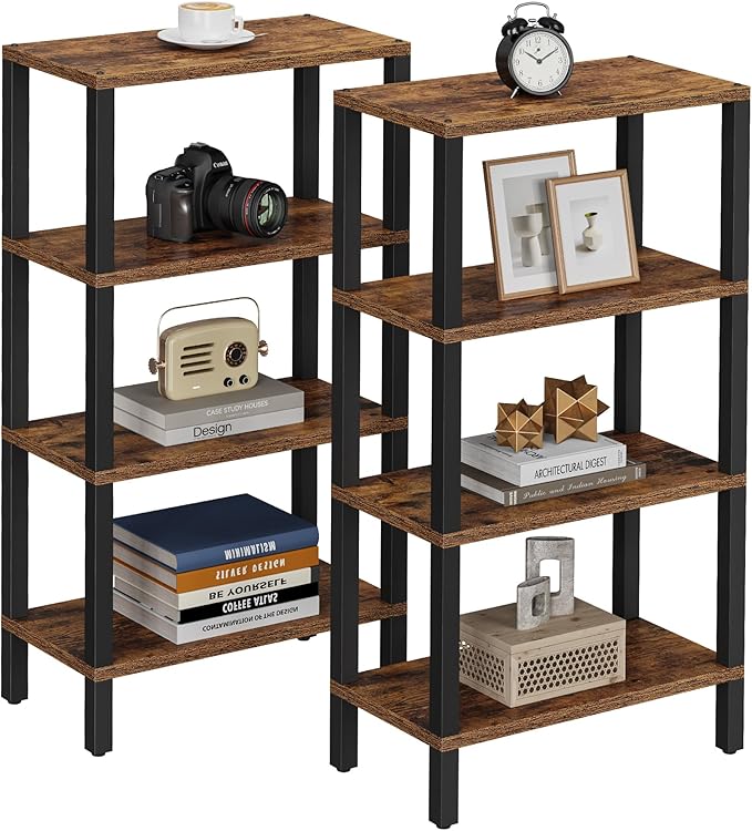 TUTOTAK Small Side Table, Narrow End Table, Skinny Sofa Table, Slim Nightstand, Couch Table, Living Room, Bed Room, Brown TB01BB0782