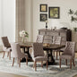 COLAMY Wingback Upholstered Side Dining Room Chairs Set of 6, Fabric Dining Chairs with Tufted Button, Living Room Chairs for Home Kitchen, Taupe