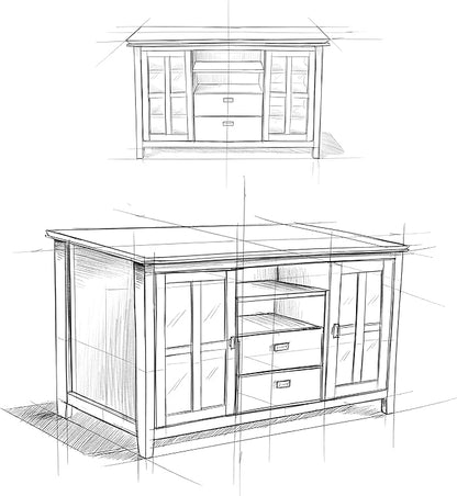 SIMPLIHOME Artisan SOLID WOOD 53 Inch Wide Transitional TV Media Stand in Black for TVs up to 60 Inches, For the Living Room and Entertainment Center