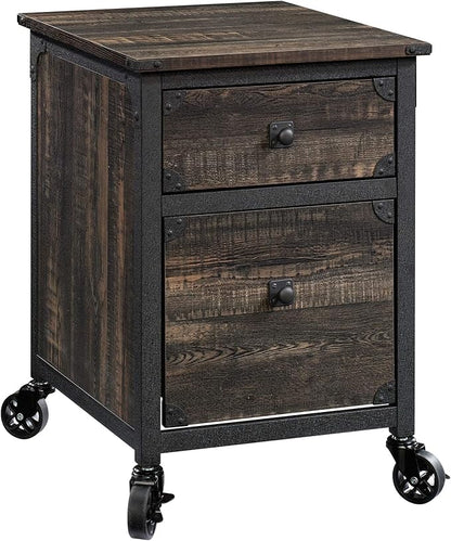 Sauder Steel River File Pedestal, L: 20.87" x W: 23.86" x H: 26.58", Carbon Oak Finish