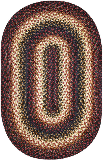 Prescott Jute Braided Oval Rugs 27x45 – Country Primitive Rugs for Kitchen, Entryway and Bathroom