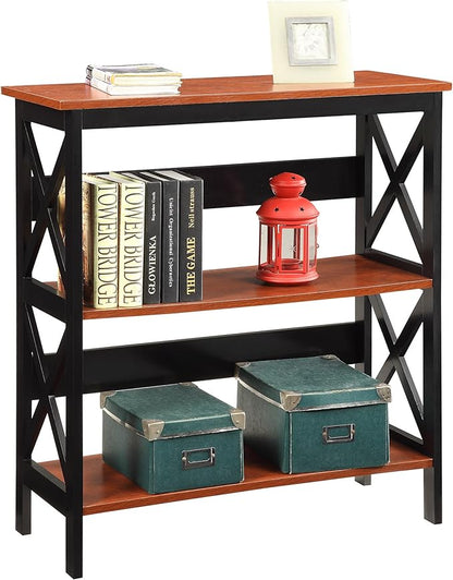 Convenience Concepts Oxford 3 Tier Bookcase, Cherry / Black