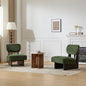 Christopher Knight Home Mores Low Profile Accent Chair Set of 2, Modern Living Room Armless Lounge Chair, Fabric Comfy Reading Chair for Bedroom, Wooden Frame and Thick Padded Seat, Black+Green