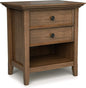 SIMPLIHOME Amherst SOLID WOOD 24 inch Wide Transitional Bedside Nightstand Table in Rustic Natural Aged Brown, for the Living Room and Bedroom