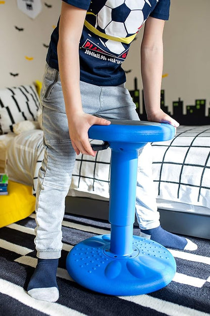 ActiveChairs Adjustable Wobble Chair, Flexible Classroom Seating improves Focus, Posture & Helps ADHD/ADD. Classroom Stools, Active Wobble Chairs, Adjusts from 16.65" to 23.75" Ages 13-18 Blue