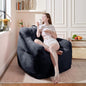 Blue Bean Bag Chair Ultra-Soft Faux Fur Large Bean Bag Couch - Plush Memory Foam BeanBag Chair with Filling, Bedroom Comfy Chair for Adults, Teens, Kids (Blue)