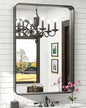 TokeShimi 24 x 36 Inch Black Mirror Wall Mirror for Bathroom Black Metal Frame Decorative Rectangular Wall Mounted Home Decor Corner Hangs (Horizontal/Vertical)