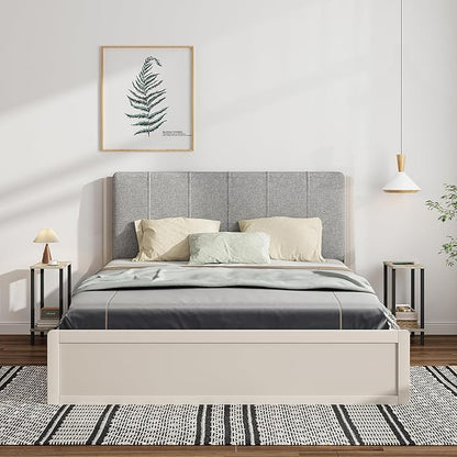 TUTOTAK Small Side Table, Narrow End Table, Skinny Sofa Table, Slim Nightstand, Couch Table, Living Room, Bed Room, Greige TB01BG062