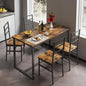 Ball & Cast 5 Pieces Dining Table Set with 4 Chairs,Kitchen Table and Chairs for 4 W/ 47.2" Rectangle Desk,Living Room Furniture W/Backrest,for Small Space,Brown