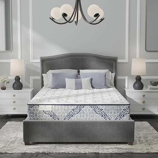 Kingsdown Firm Hybrid Mattress Twin XL Cooling Gel Memory Foam Layer Multi-Layered Motion Isolation Cool Sleep Quilted Top Luxury Mattresses, 13.5-Inch Passions Merridale