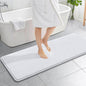 OLANLY Thick Memory Foam Bath Mat Rug 59x20, Extra Soft Absorbent Bathroom Rug, Quick Dry Bath Mats, Non-Slip, Machine Washable Carpet for Bathroom, Tub and Shower, Home Decor Accessories, White