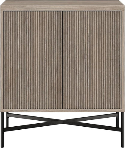 Henn&Hart 28" Wide Rectangular Accent Cabinet in Antiqued Gray Oak, for Home, Living Room, Bedroom, Entertainment Room, Office
