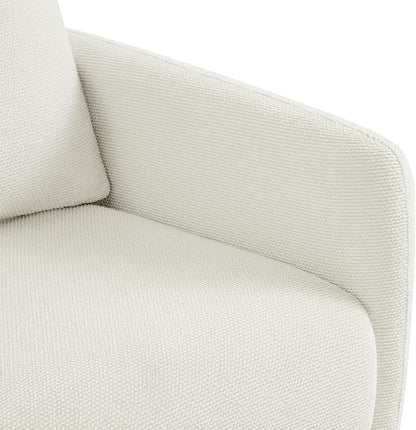 Modern Swivel Accent Chair, 360° Rotating Round Barrel Armchair with Performance Fabric Upholstery for Living Room, Bedroom, Office, Reading Nook, Single,Cream