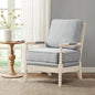 Madison Park Accent Chairs for Living Room Farmhouse Modern Armchair, Solid Wood, Antiqued Finish, Upholstered Seat Removable, Bedroom Lounge for Reading, 25.5" W, Light Blue/Antique Cream