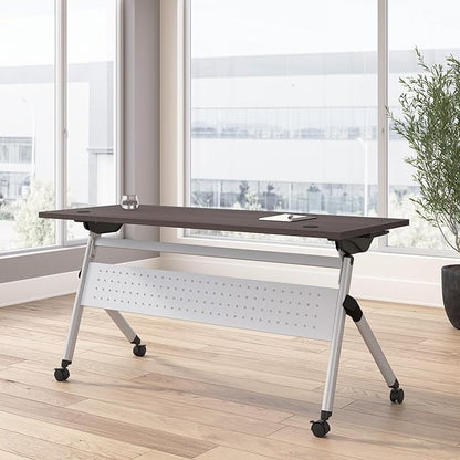 Bush Business Furniture Folding Training Table, 72 inch Desk, Commercial-Grade Bundle for Office or Classroom, Envision Collection, Gray