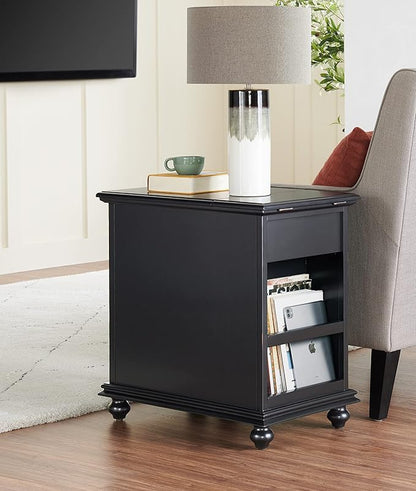 Martin Svensson Home Elegant Chairside End Table, 24 in x 16 in x 25 in, Antique Black