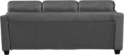 FANYE 3 Pieces Living Room Furniture Sets Include Sofa, Loveseat and Armchair, Linen Fabric Upholstered Sectional Couch with Classical Rivets Decor and Tufted Back Cushions, Retro Gray Sofa & Couch