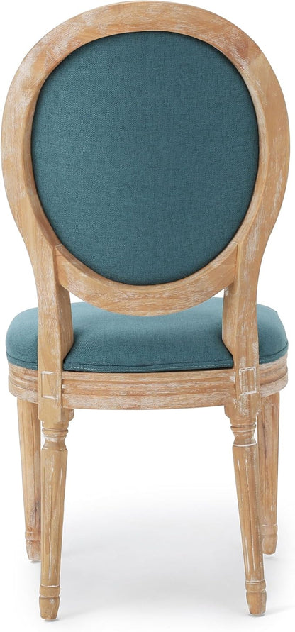 Christopher Knight Home Phinnaeus Fabric Dining Chairs, 2-Pcs Set, Dark Teal