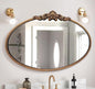 WAMIRRO Oval Mirror,Gold Traditional Vintage Ornate Baroque Mirrors,Antique Brass Mirrors for Entryway/Fireplace/Living Room/Hallway/Bathroom.36“X24“Gold