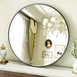 Round Mirror 36" Black Wall Mounted Circle Mirrors Vanity Mirror with Aluminum Alloy Frame Modern Decoration for Bathroom, Living Room, Vanity, Bedroom, Entryway