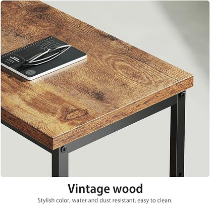 55" Computer Desk with Drawers, Desks for Bedrooms, Writing Desk with Storage, Work Desk for Small Space, Rustic Brown