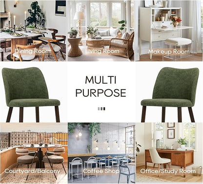 COLAMY 5-Piece Extendable Dining Table Set for 4, 36" Kitchen Round Wood Table with 4 Wooden Dining Room Chairs,Light Brown/Green