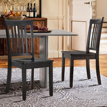 COLAMY Wooden Dining Chairs Set of 4, Spindle High Back Windsor Kitchen Side Chair, Farmhouse Dining Chairs for Kitchen and Dining Room, Dark Brown